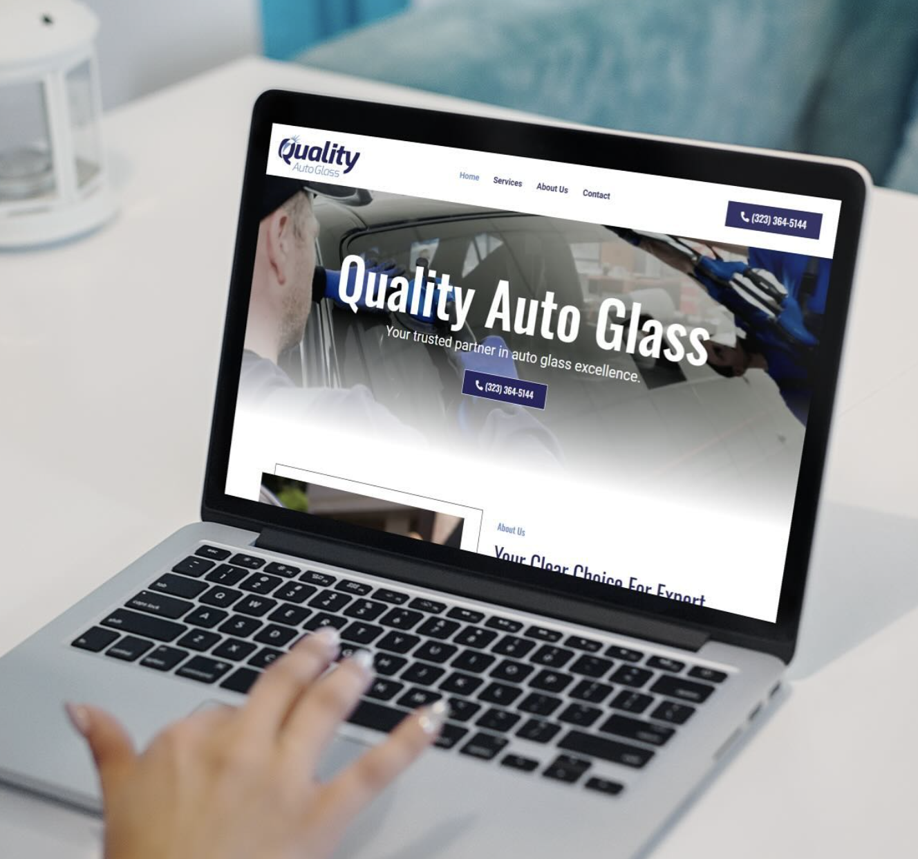 Auto glass service website design in Miami